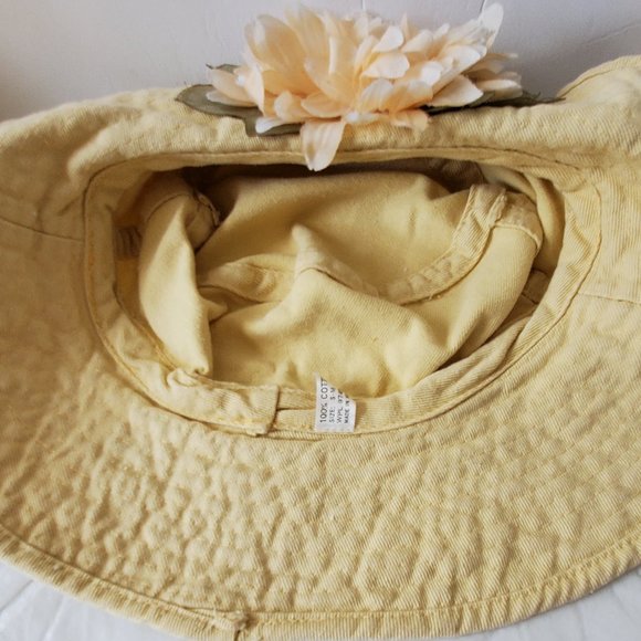 Vintage Yellow Denim Sunflower Floppy Hat main image 6